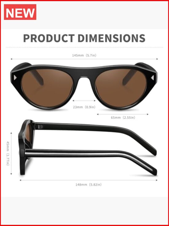 Oval Retro Sunglasses for Women Men Trendy Small Cateye UV Protection Shades main image 6
